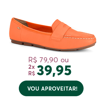 Mocassim Couro Laranja