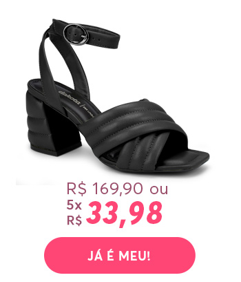 Sandália Salto Bloco Preta