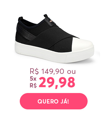Tênis Slip On Flatform Preto